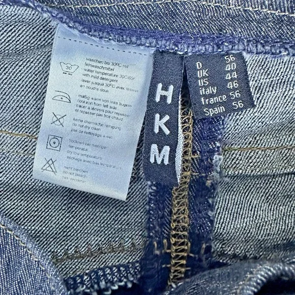 HKM Texas Dual-Tone‎ Denim Riding Jeans Men's 44 Equestrian Moto Hybrid Style - Picture 3 of 16